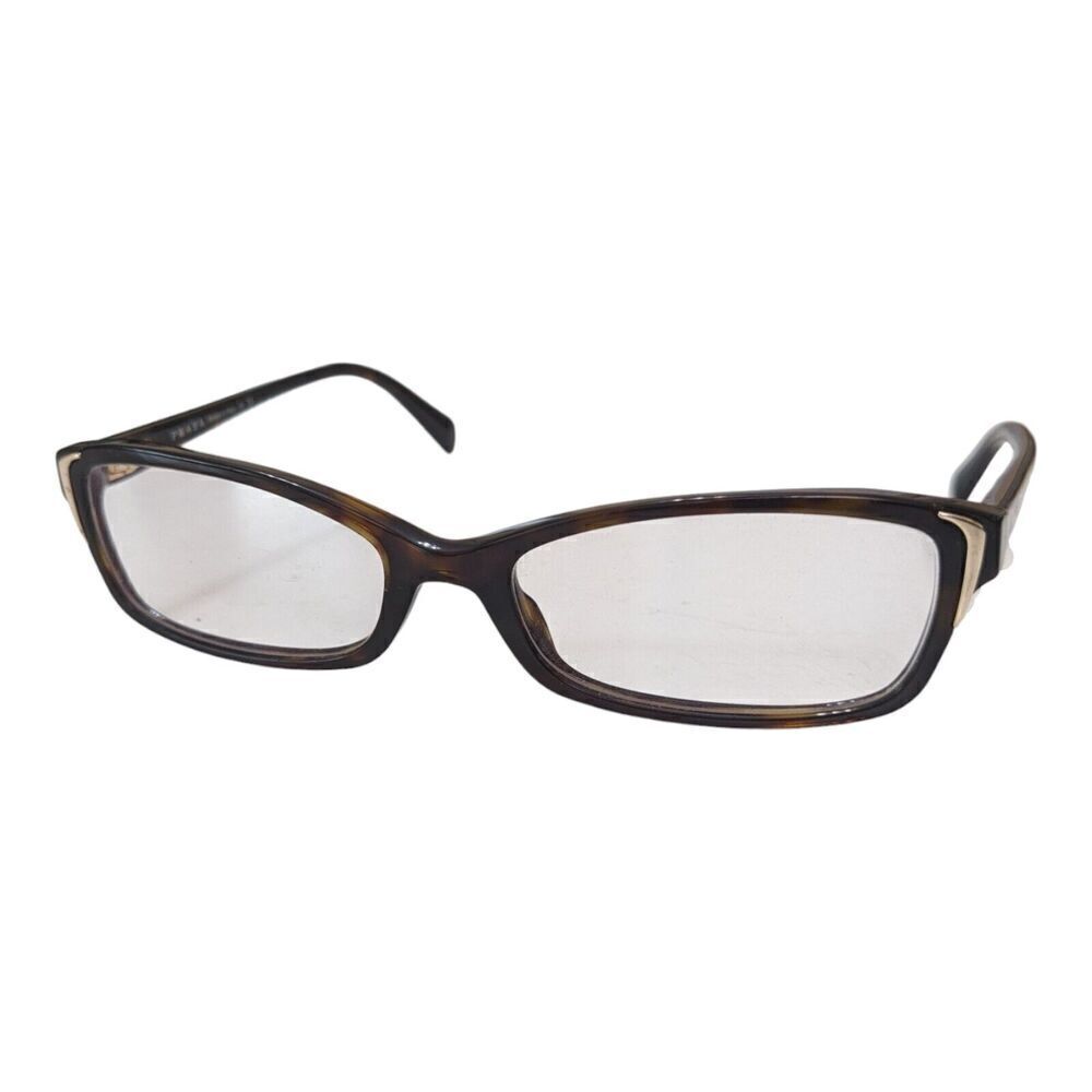 Prada VPR12O Eyeglasses Frames Brown Tortoise 2AU-1O1‎ Authentic Made In Italy
